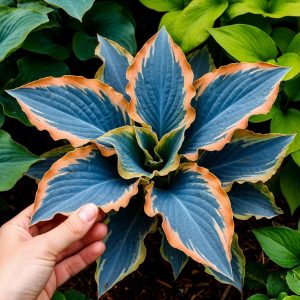 Хоста Океан Вью купить по цене от 960р. в интернет-магазине «Посадика» с доставкой почтой в в Бирске и по всей России – [изображение №1].