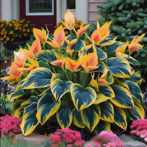 Хоста Флейм Данс купить по цене от 650р. в интернет-магазине «Посадика» с доставкой почтой в в Бирске и по всей России – [изображение №1].